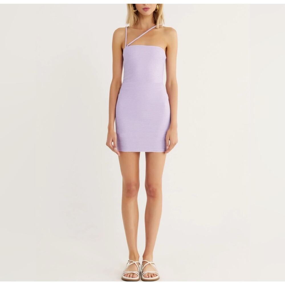 NWT RUMER Penelope Rib Body-con Minidress In Lilac Size Large